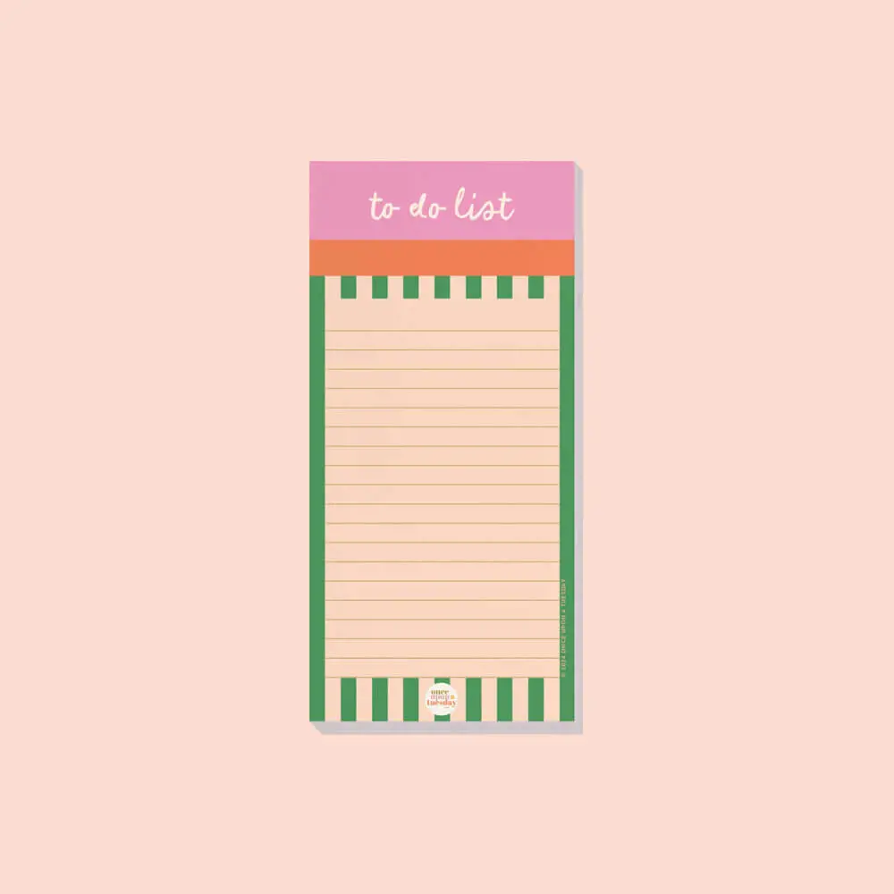 Good Tuesday To Do List Pad Cabana Stripe